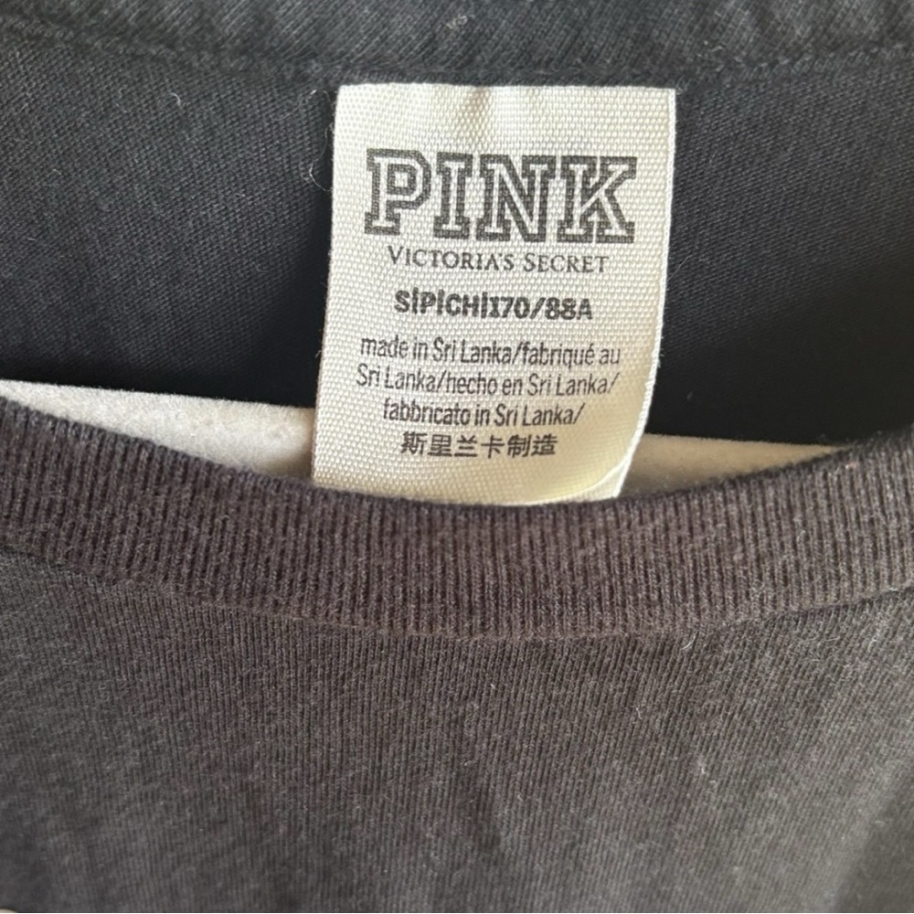 Victoria's Secret Pink Muscle Sequins Bling Racerback Tank Top Black Small - Picture 3 of 4
